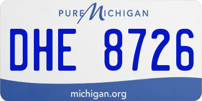 MI license plate DHE8726