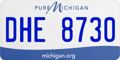 MI license plate DHE8730