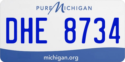 MI license plate DHE8734