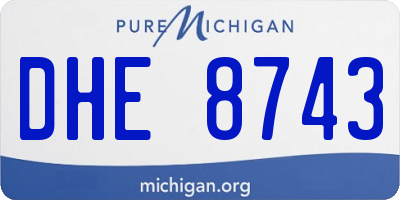 MI license plate DHE8743