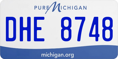 MI license plate DHE8748