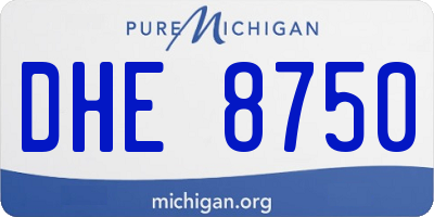 MI license plate DHE8750