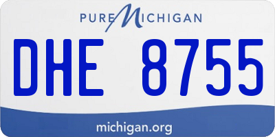 MI license plate DHE8755
