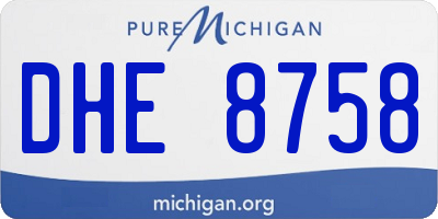 MI license plate DHE8758