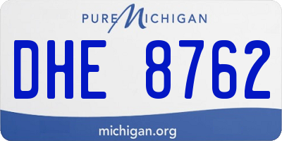 MI license plate DHE8762
