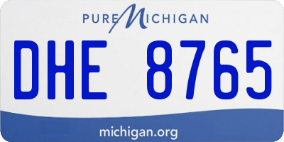 MI license plate DHE8765