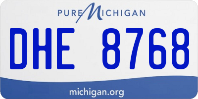 MI license plate DHE8768