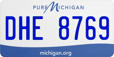 MI license plate DHE8769