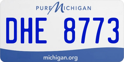 MI license plate DHE8773
