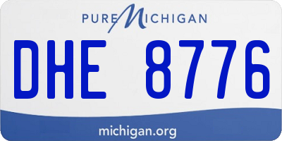 MI license plate DHE8776