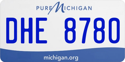 MI license plate DHE8780