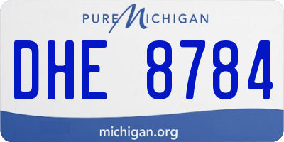 MI license plate DHE8784