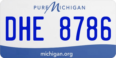 MI license plate DHE8786
