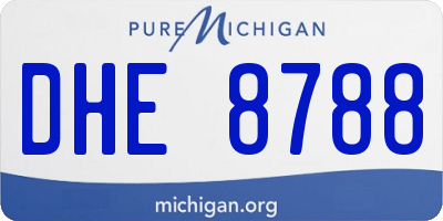 MI license plate DHE8788