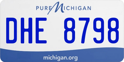 MI license plate DHE8798