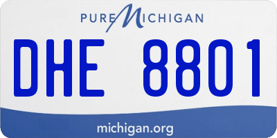 MI license plate DHE8801