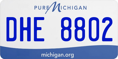 MI license plate DHE8802