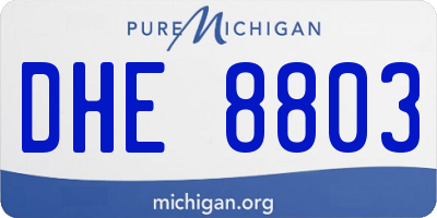 MI license plate DHE8803