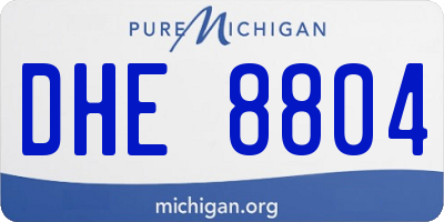 MI license plate DHE8804