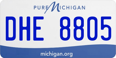 MI license plate DHE8805