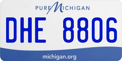 MI license plate DHE8806