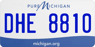 MI license plate DHE8810