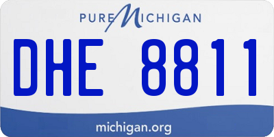 MI license plate DHE8811