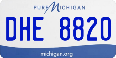 MI license plate DHE8820