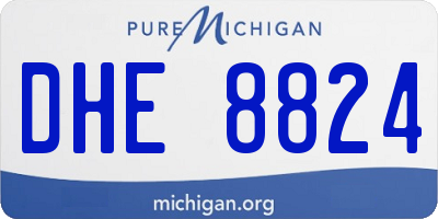 MI license plate DHE8824