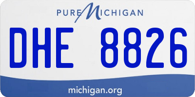 MI license plate DHE8826