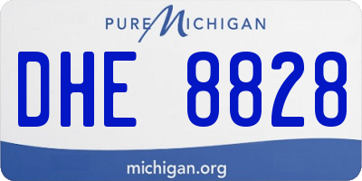 MI license plate DHE8828