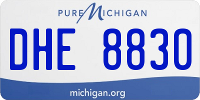MI license plate DHE8830