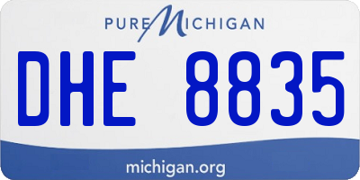 MI license plate DHE8835