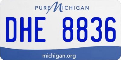 MI license plate DHE8836