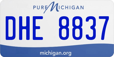 MI license plate DHE8837