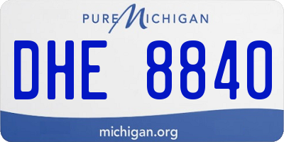 MI license plate DHE8840