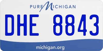 MI license plate DHE8843