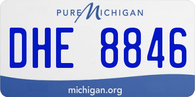 MI license plate DHE8846