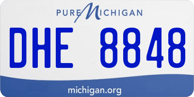 MI license plate DHE8848