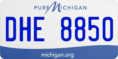 MI license plate DHE8850