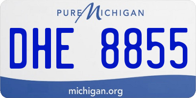 MI license plate DHE8855