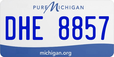 MI license plate DHE8857