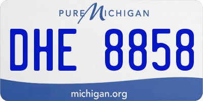 MI license plate DHE8858