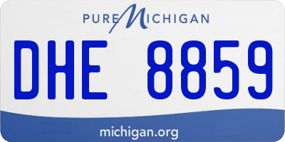MI license plate DHE8859