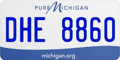 MI license plate DHE8860