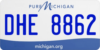 MI license plate DHE8862