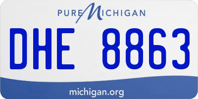 MI license plate DHE8863