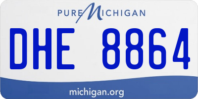 MI license plate DHE8864
