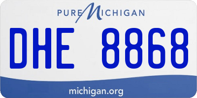 MI license plate DHE8868