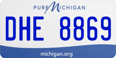MI license plate DHE8869